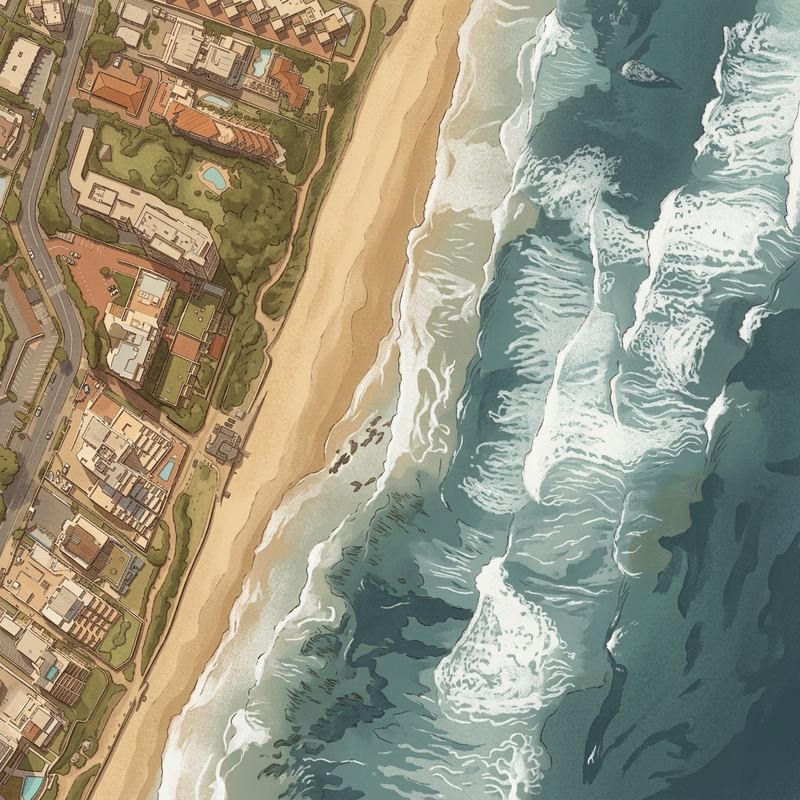Aerial map of Hawaan Beach