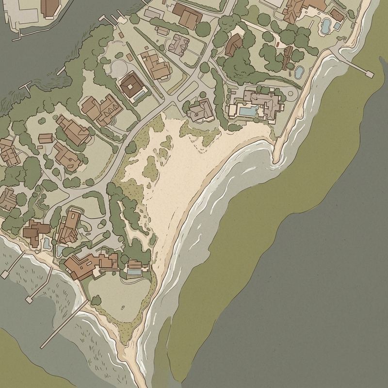 Aerial map of Hawthorne Beach