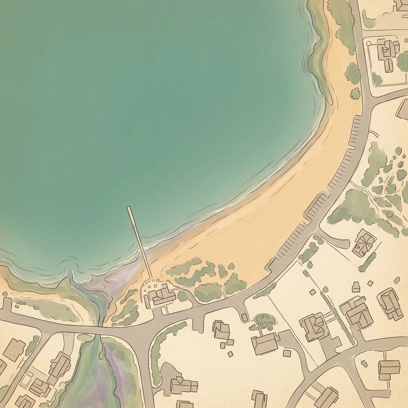 Aerial map of Hen's Cove Public Beach