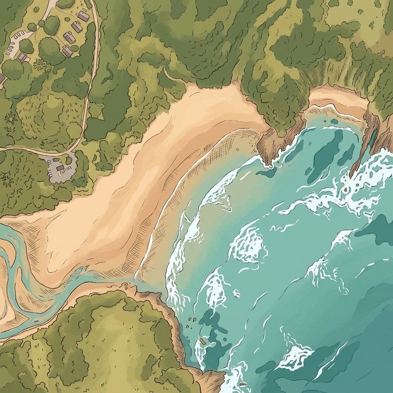 Aerial map of Hluleka Beach