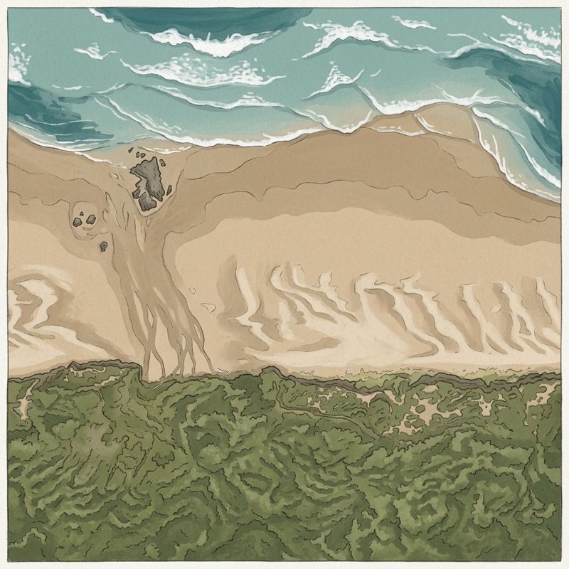 Aerial map of Hobbit Beach