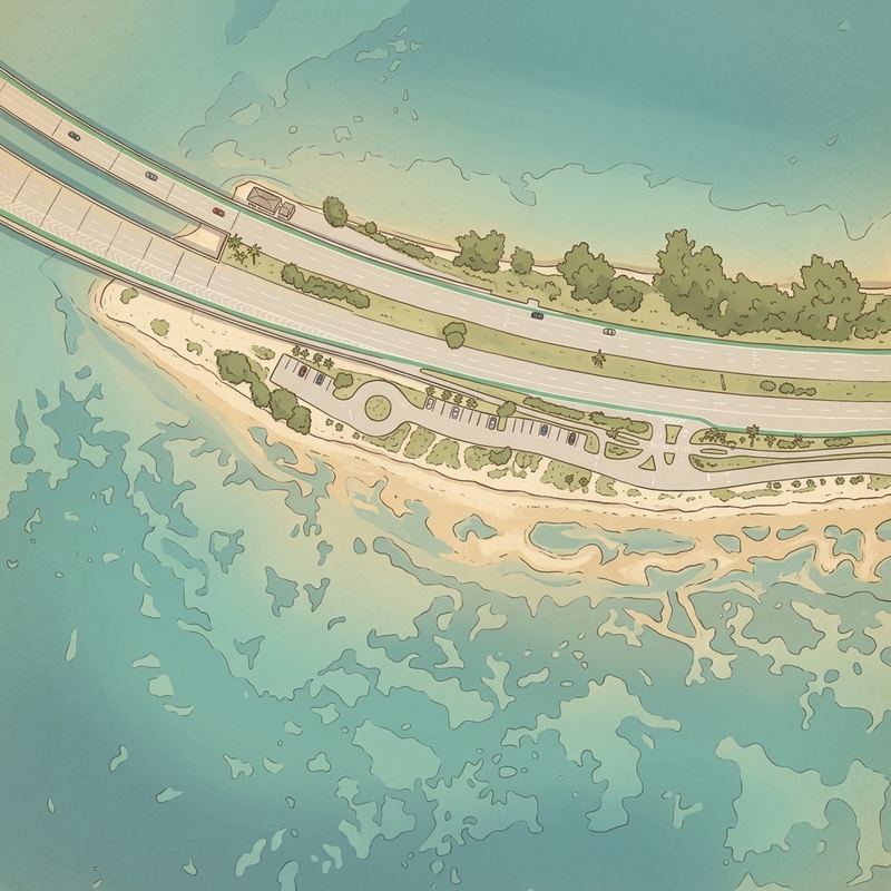 Aerial map of Hobie Island Beach Park North