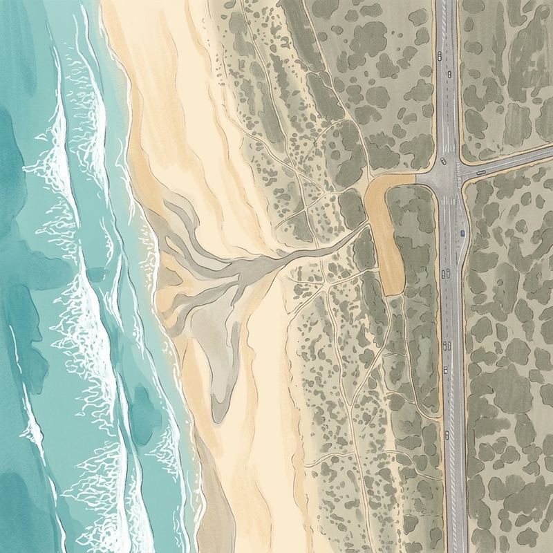 Aerial map of Holbaai Beach Access
