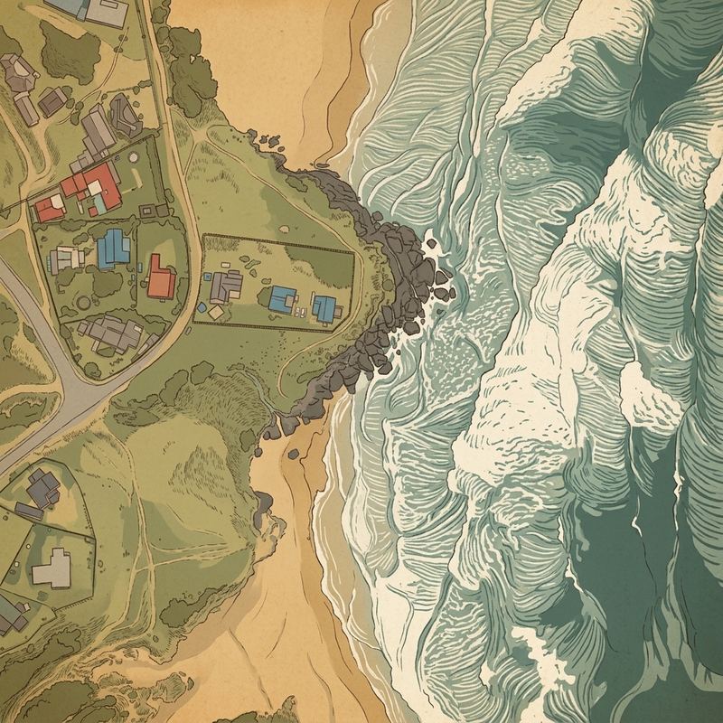 Aerial map of Hole In The Wall Beach