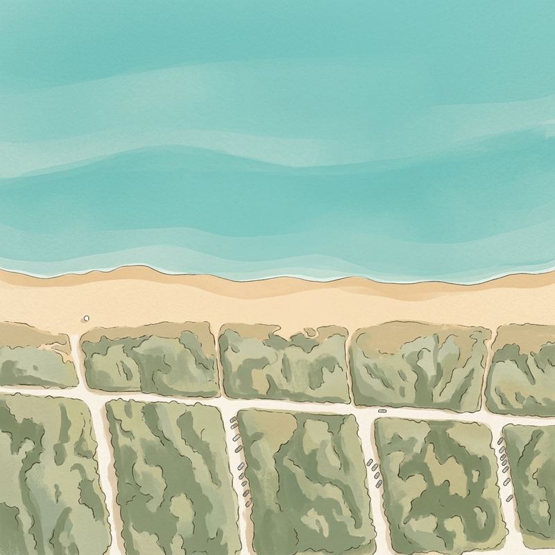 Aerial map of Hollywood Dog Beach