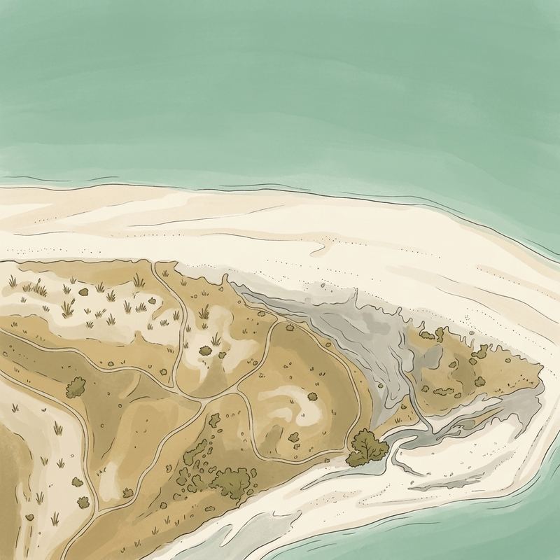 Aerial map of Honeymoon Island Beach