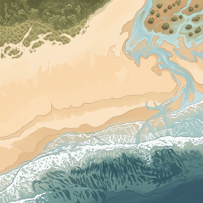 Aerial map of Igoda Beach