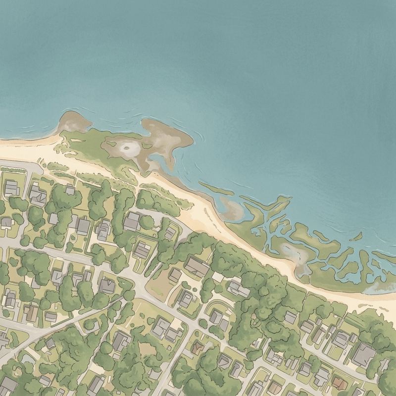 Aerial map of Indian Mound Beach