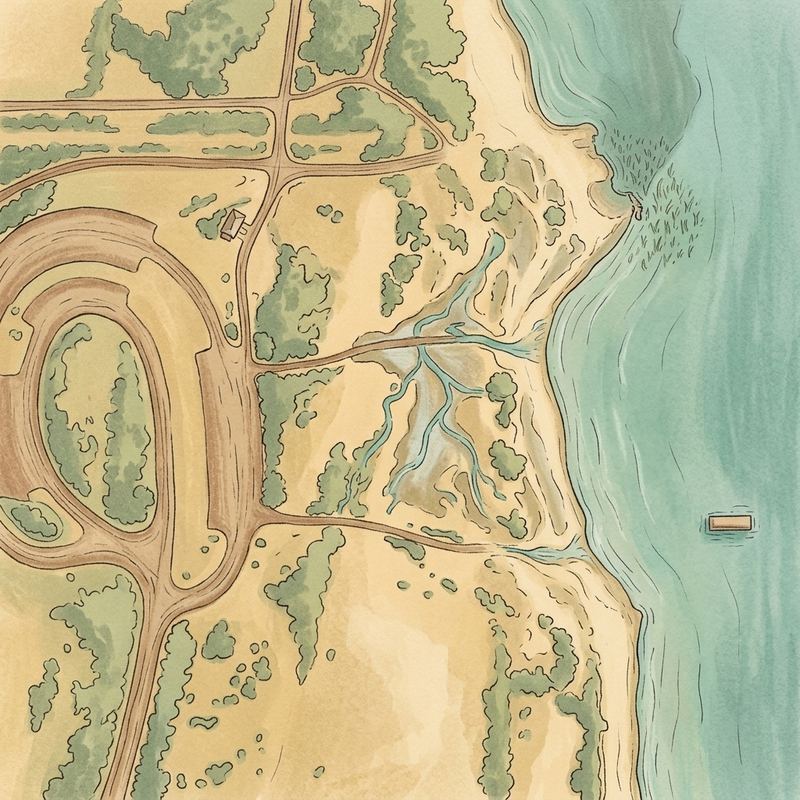 Aerial map of Isherwood beach
