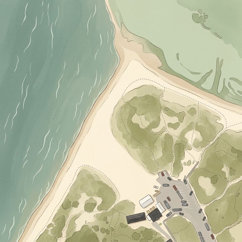 Aerial map of Jetties Beach
