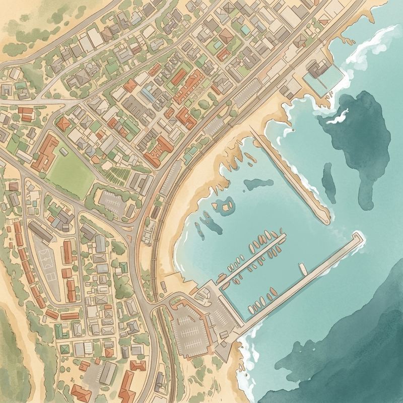 Aerial map of Kalk Bay Beach