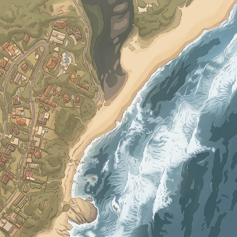 Aerial map of Kent Bay Beach