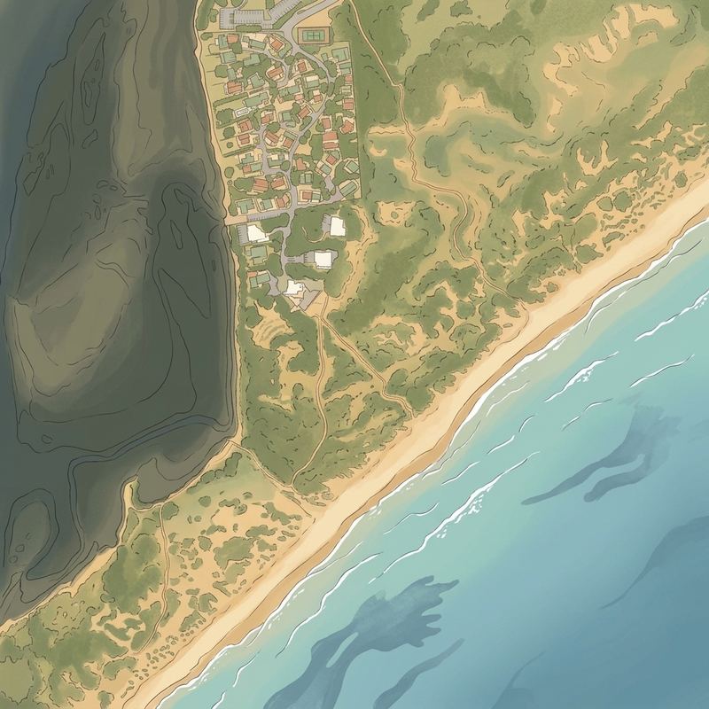 Aerial map of Keurboom Beach