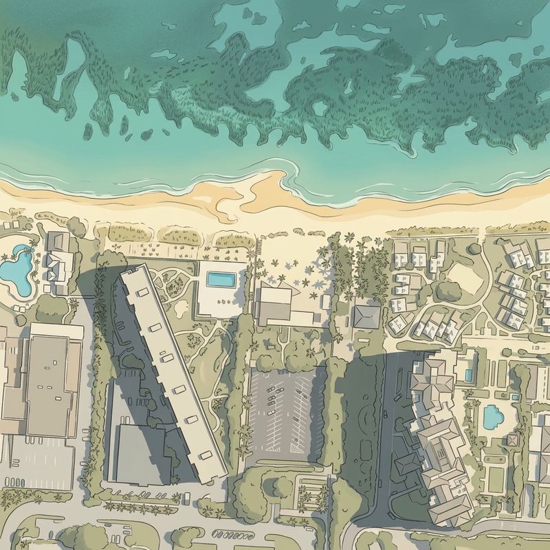Aerial map of Key Biscayne Beach