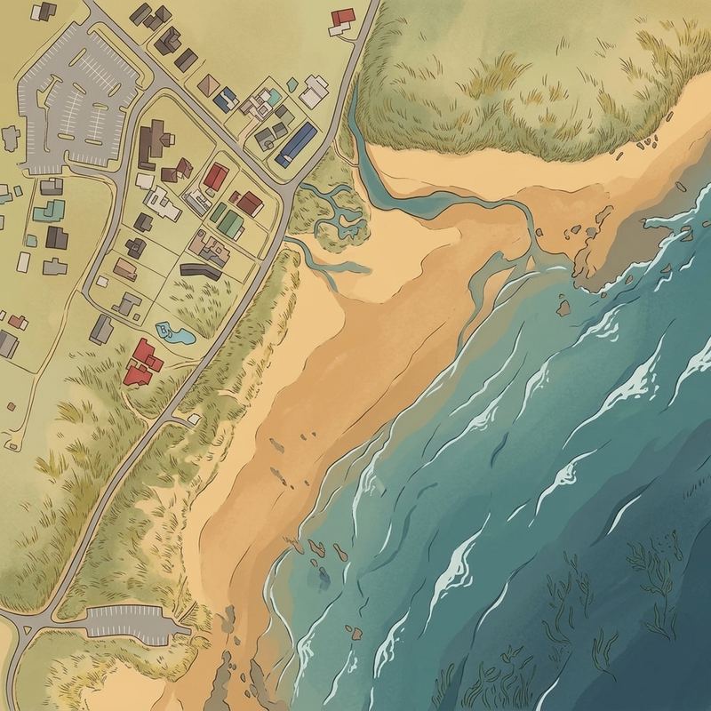 Aerial map of Kidds Beach