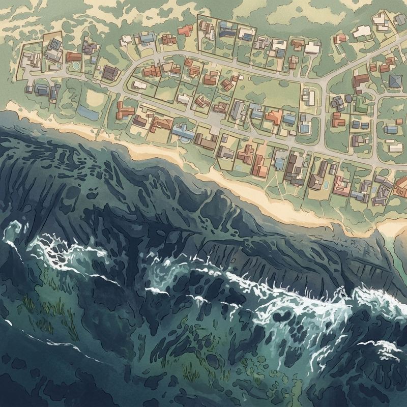 Aerial map of Kini Bay