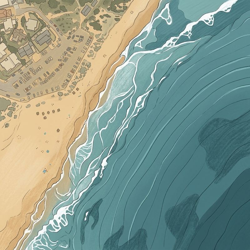 Aerial map of Klein Brak Blue Flag Beach