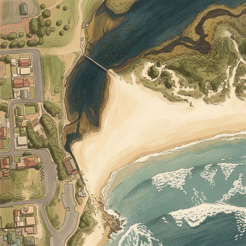 Aerial map of Kleinmond Beach