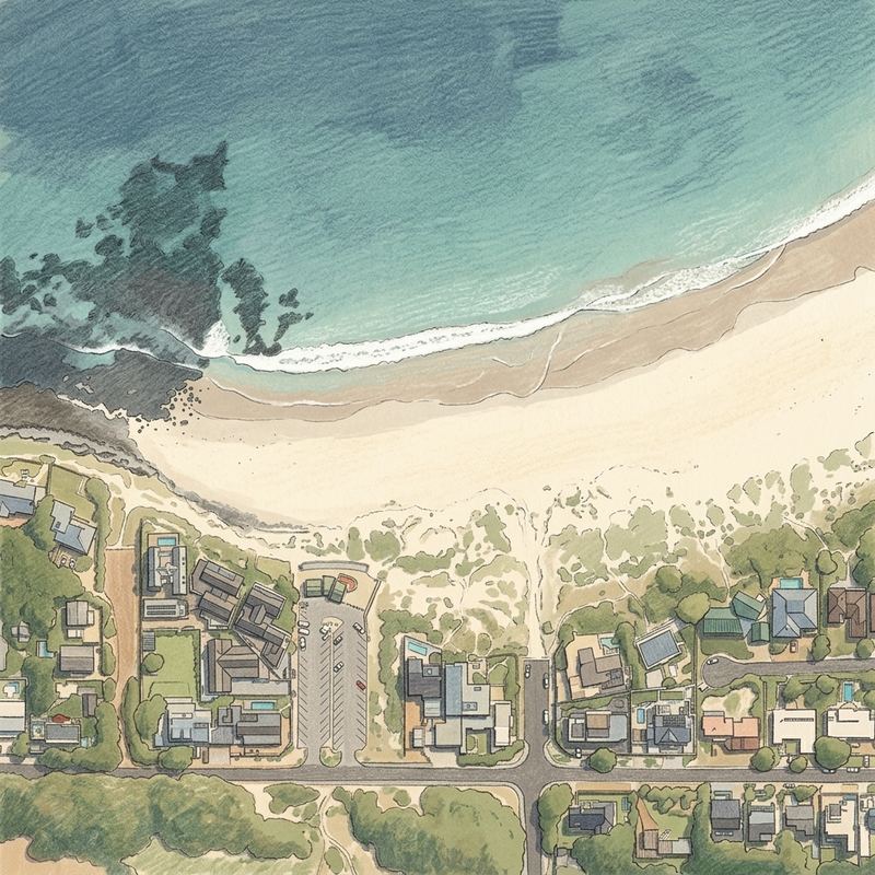 Aerial map of Kommetjie Public Beach