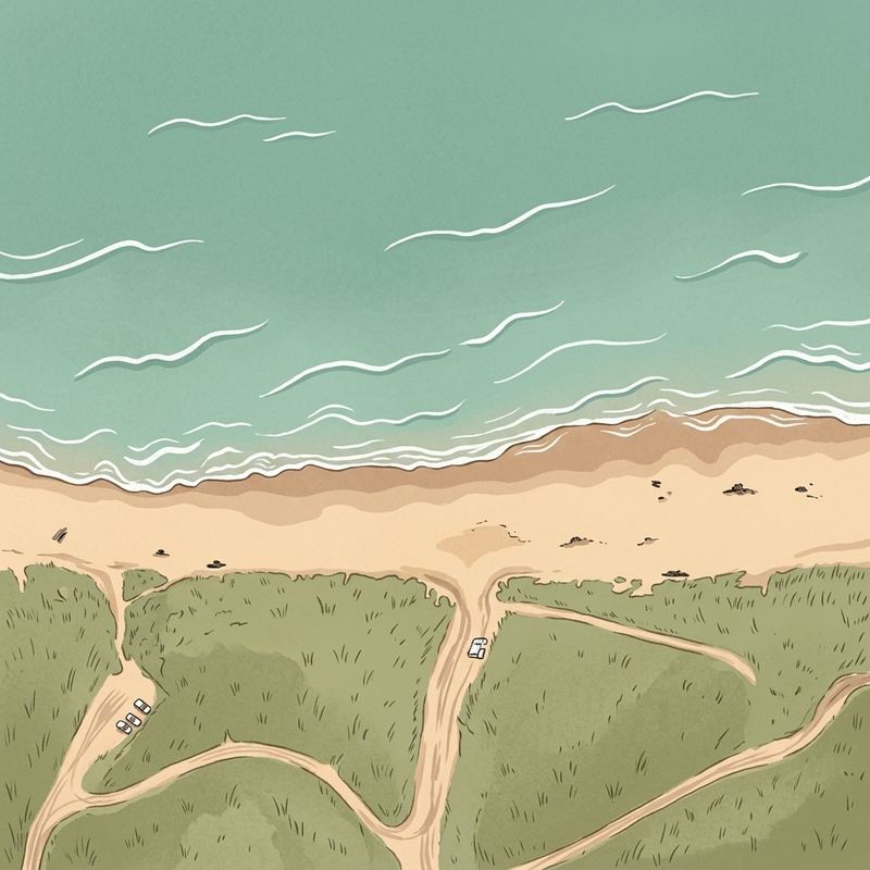 Aerial map of Ladies Beach