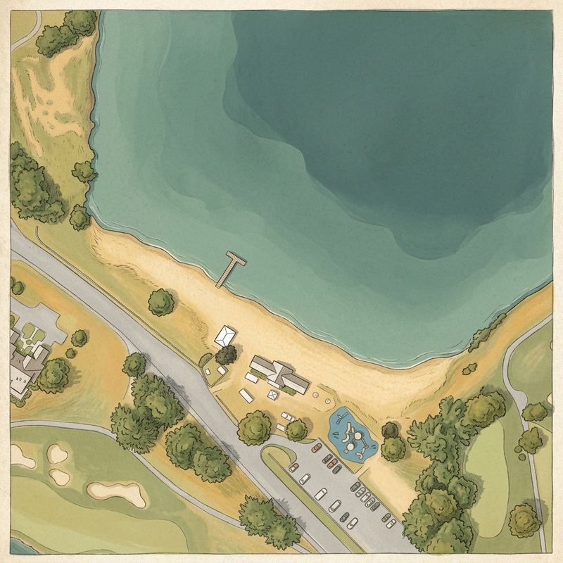 Aerial map of Lake Pinneo Beach