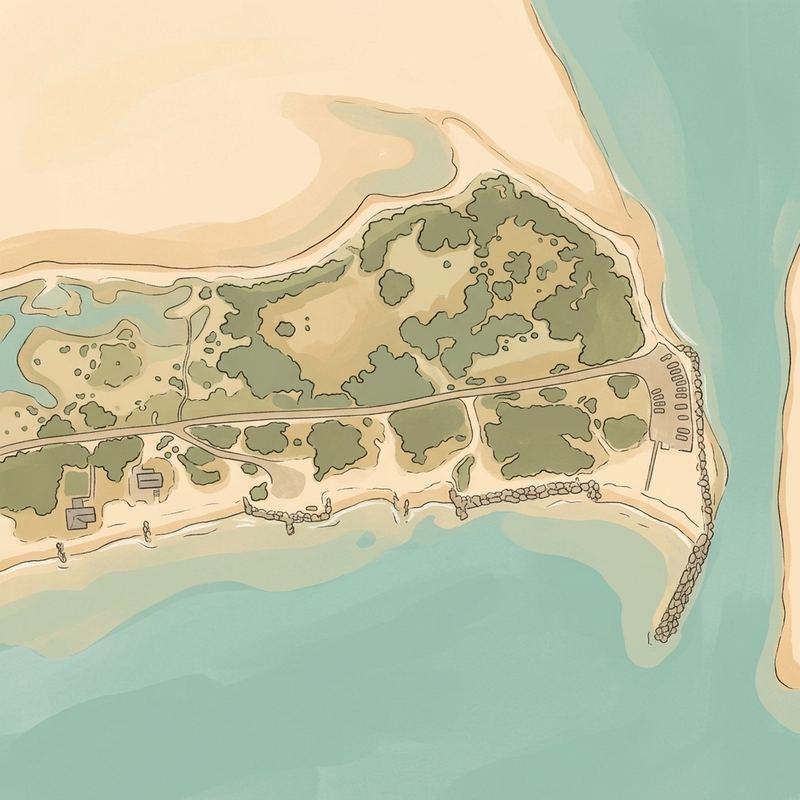 Aerial map of Lake Tashmoo Town Beach