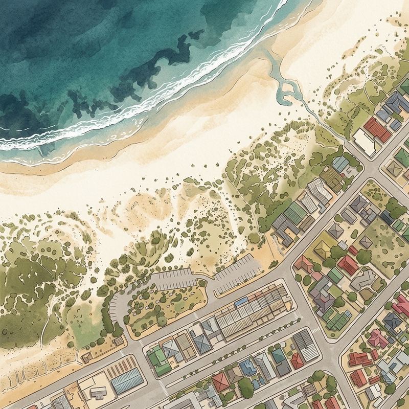 Aerial map of Lambert's Bay Beach (Meeuland)