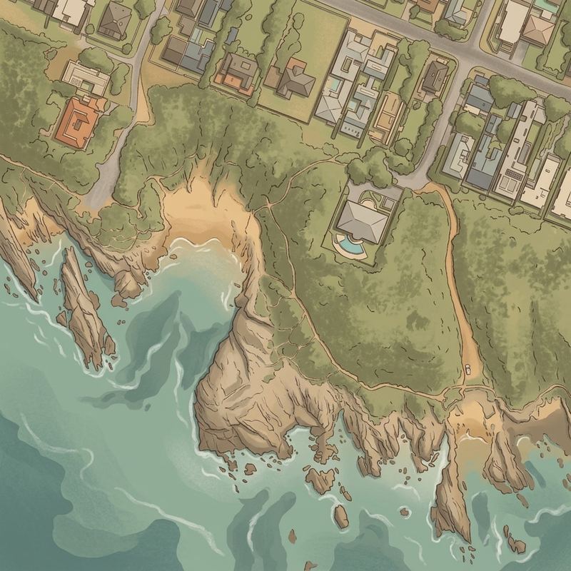 Aerial map of Langbaai Beach