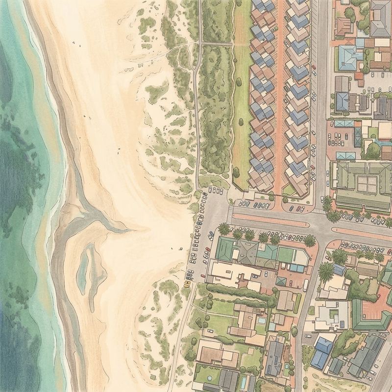 Aerial map of Langebaan Beach