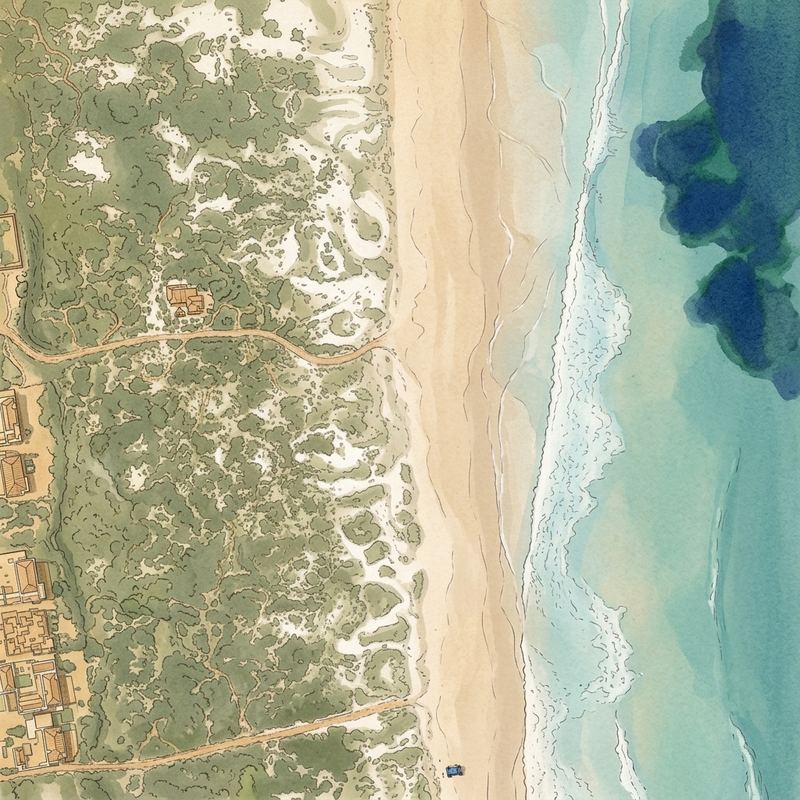 Aerial map of Langezandt Beach