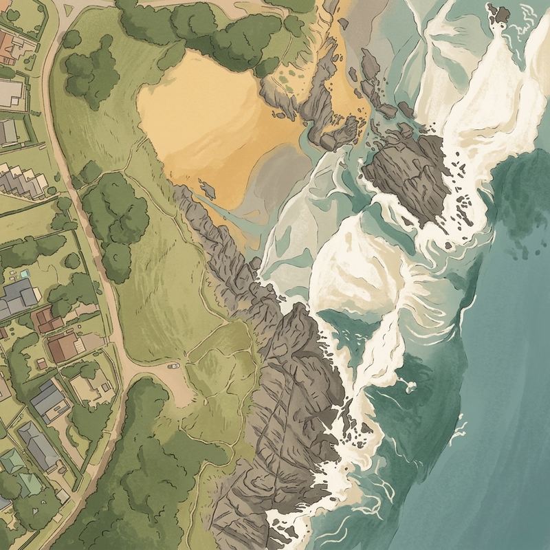 Aerial map of Leisure Bay Beach