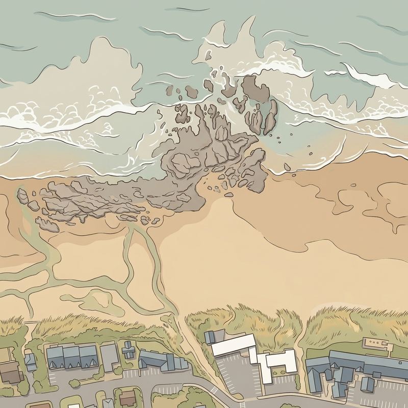Aerial map of Lincoln City Beach Access