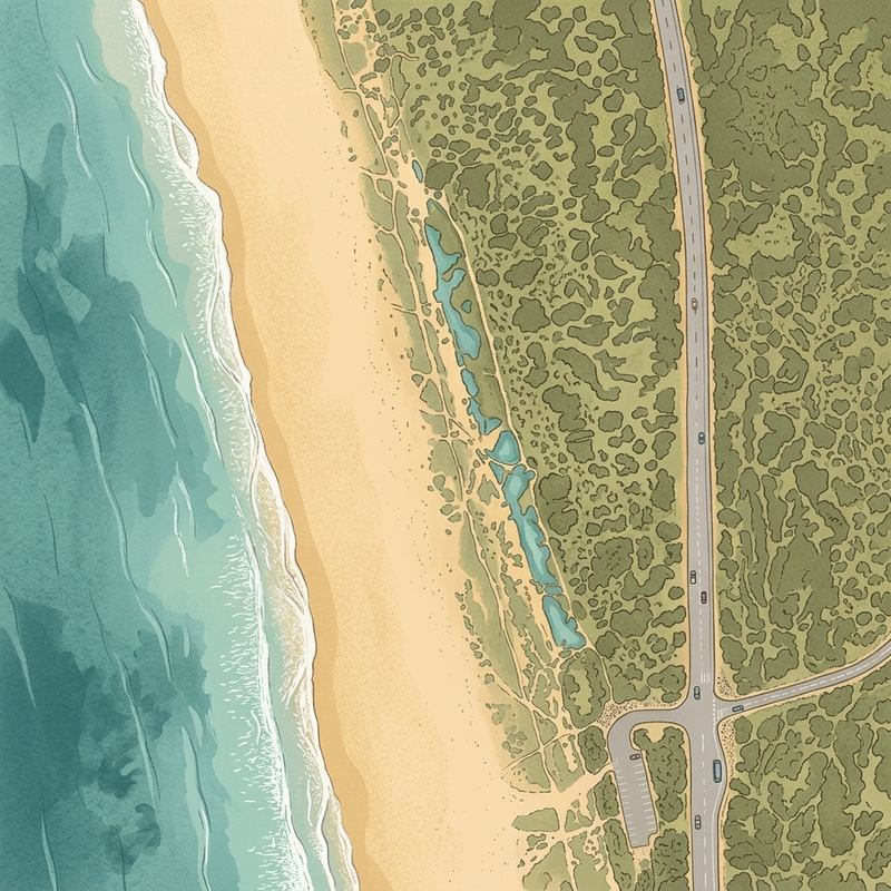 Aerial map of Little Bay Beach