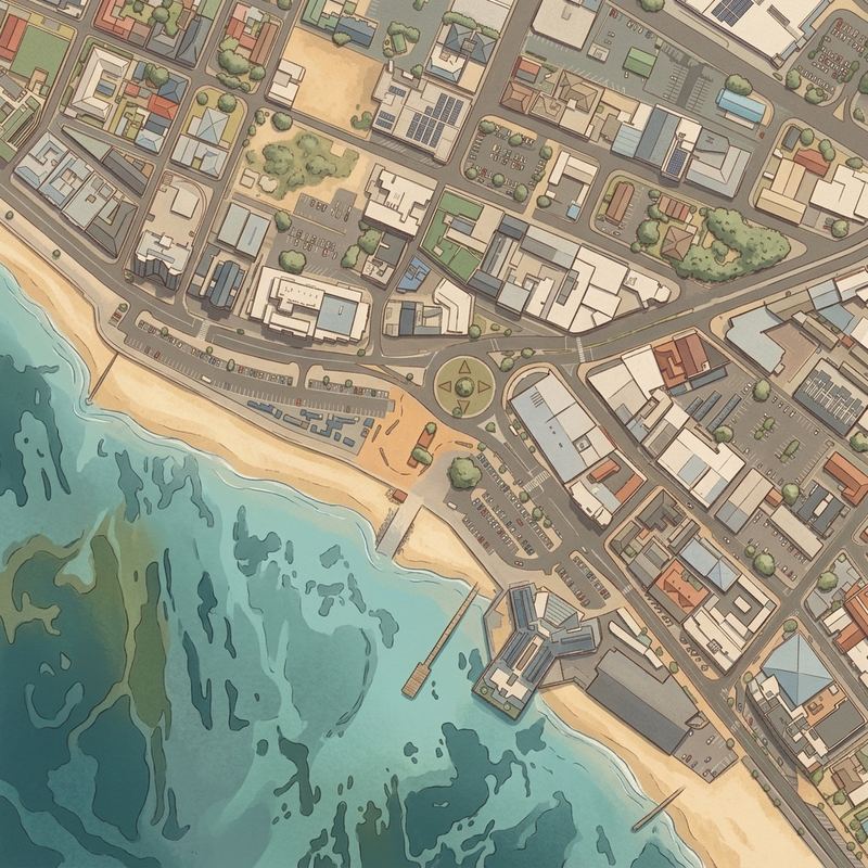 Aerial map of Long Beach