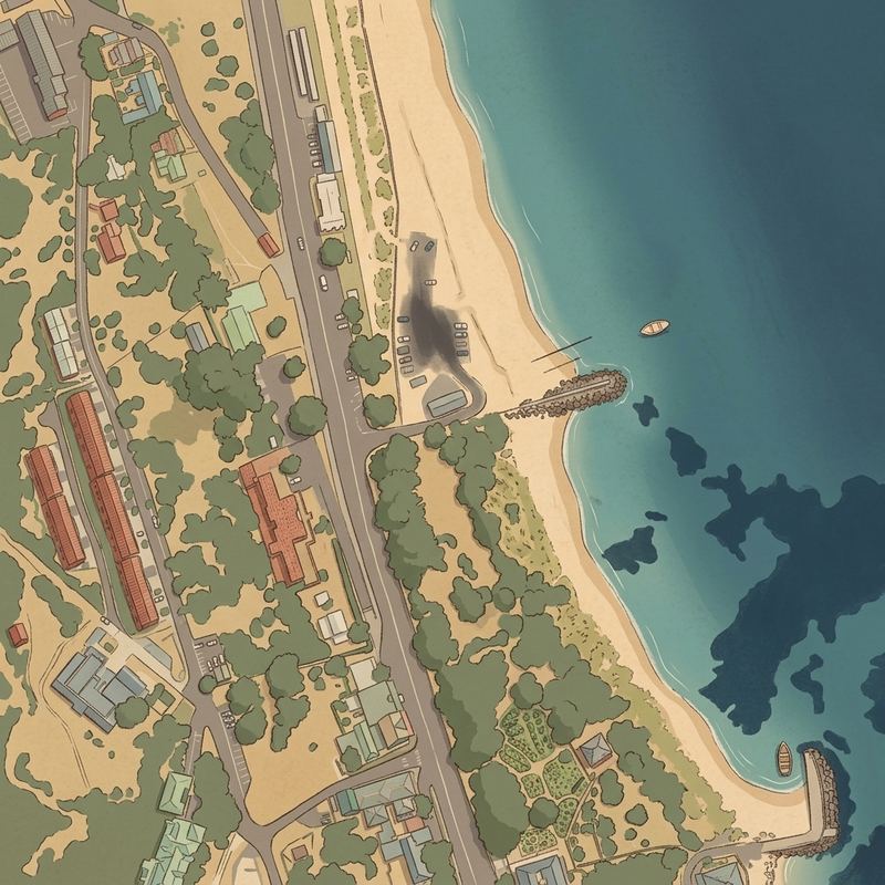Aerial map of Long Beach Public Beach