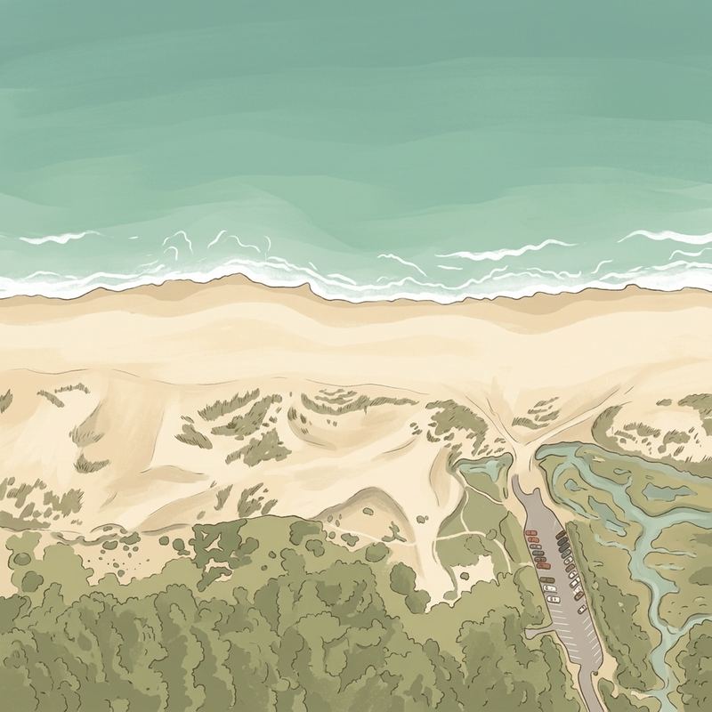 Aerial map of Longnook Beach