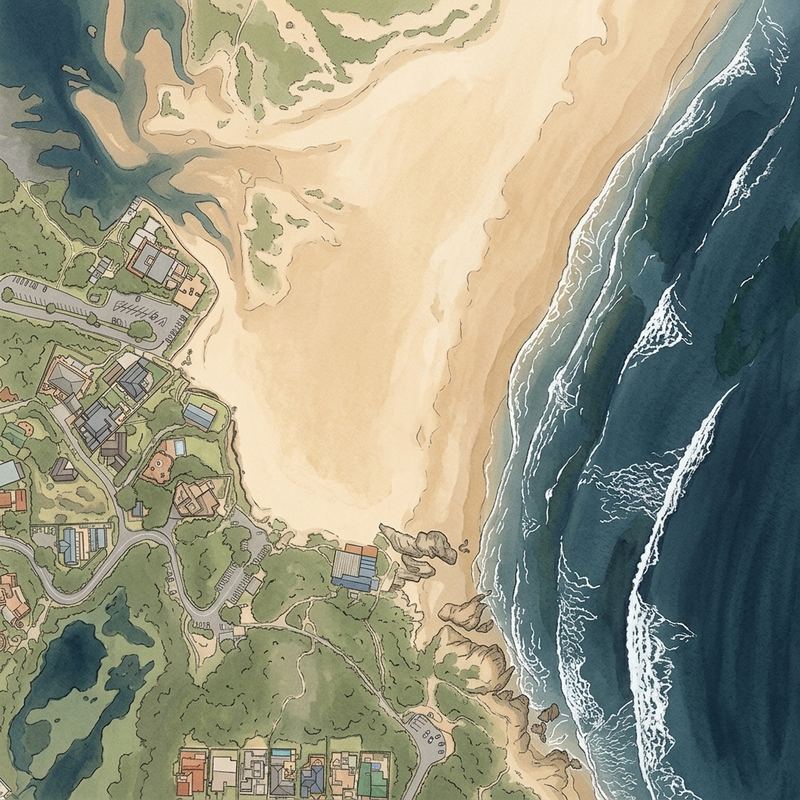 Aerial map of Lookout Beach