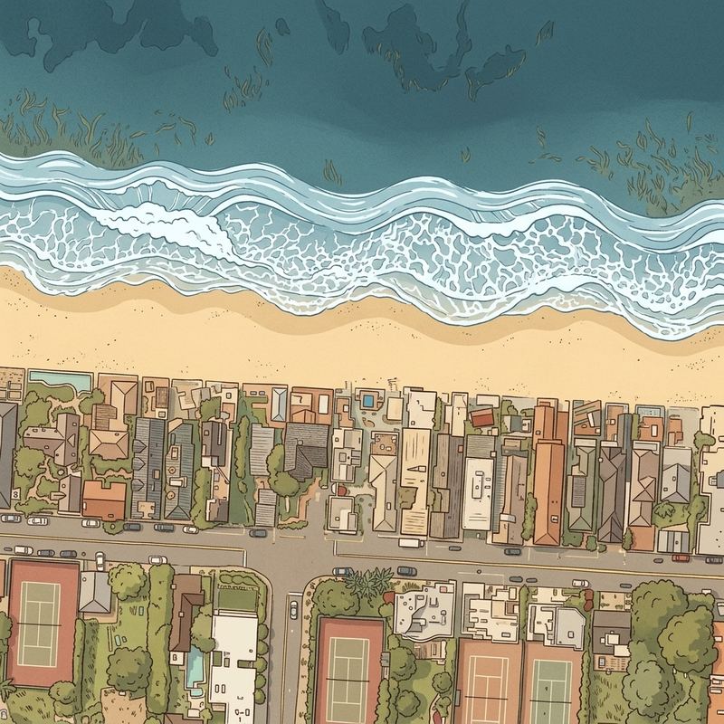 Aerial map of Malibu Beach