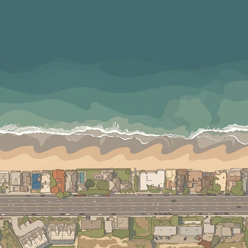 Aerial map of Malibu Beach
