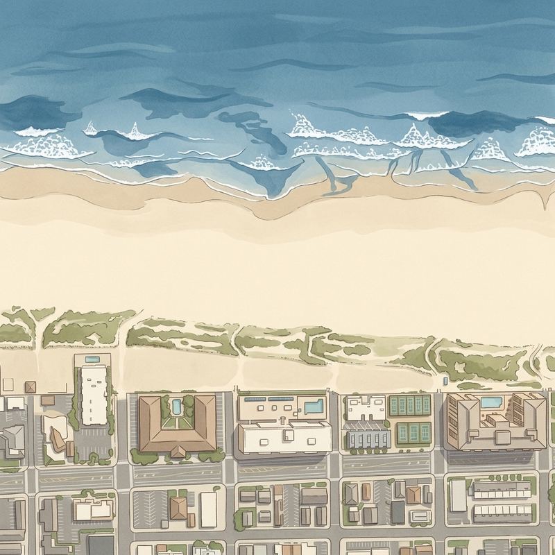 Aerial map of Margate Beach: Jefferson Avenue