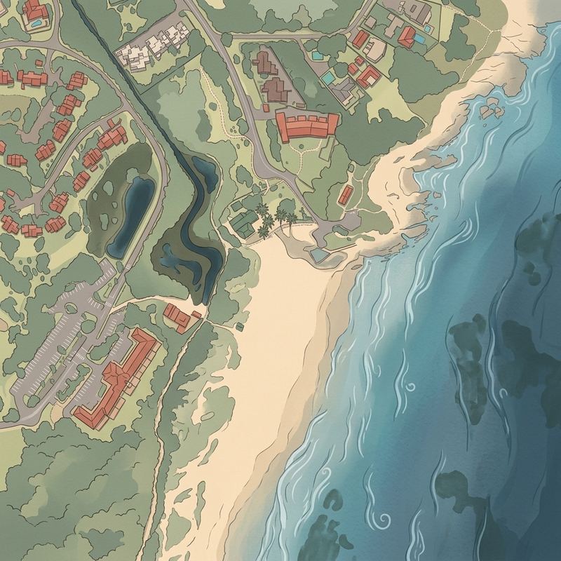 Aerial map of Marina Beach