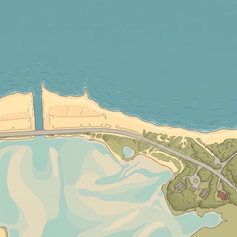 Aerial map of Menauhant Town Beach