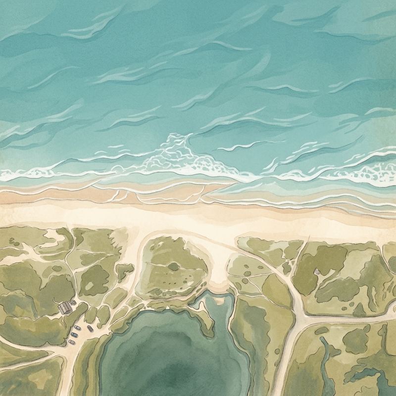 Aerial map of Miacomet Beach