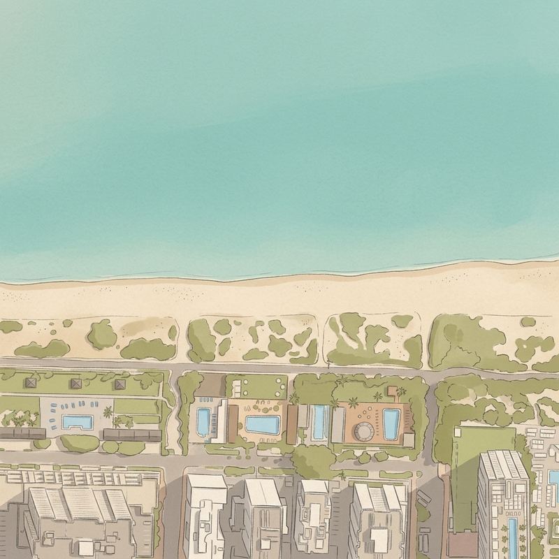 Aerial map of Miami Beach