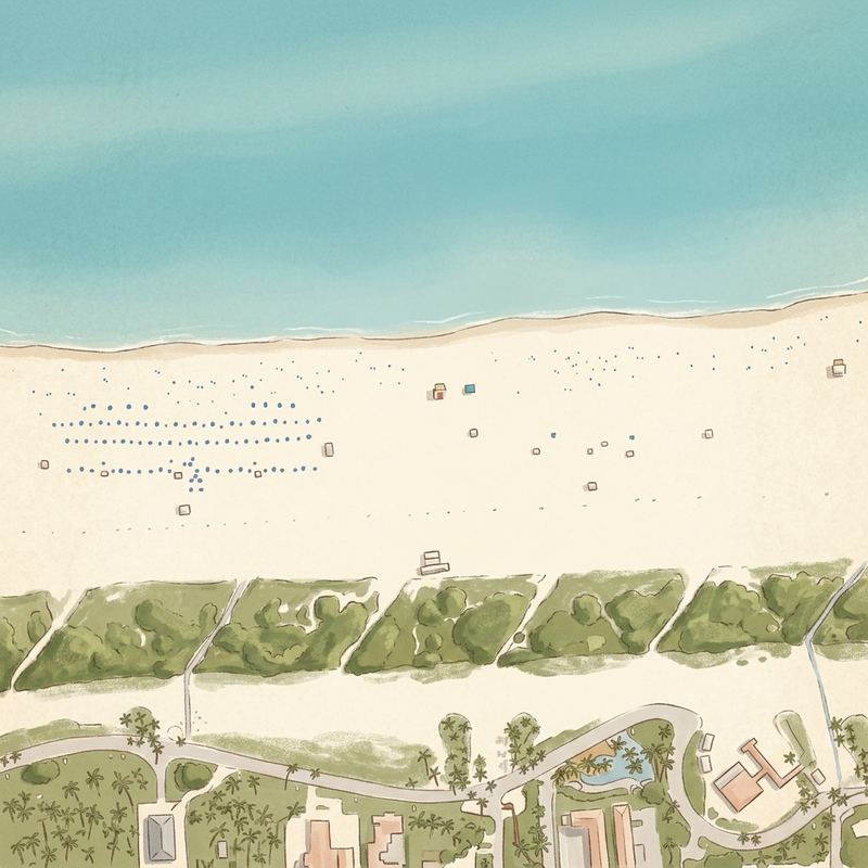 Aerial map of Miami Beach - South Beach