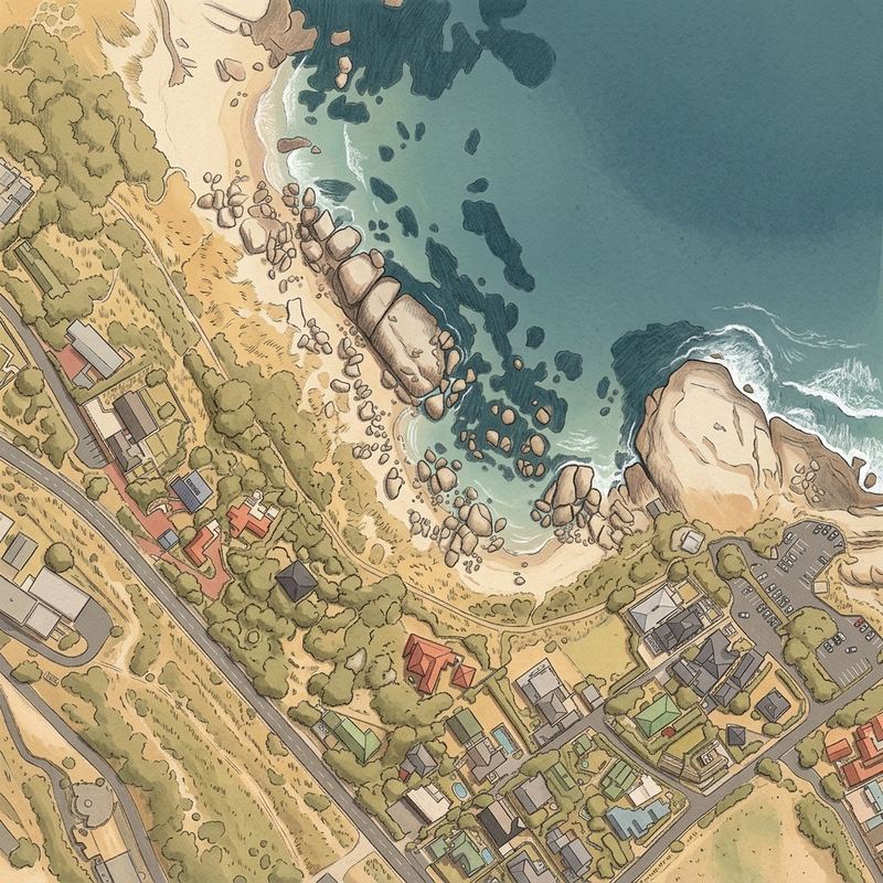 Aerial map of Middle Beach