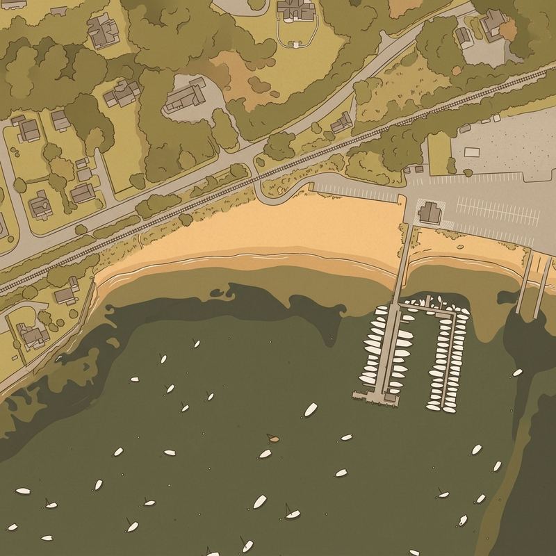 Aerial map of Monument Beach