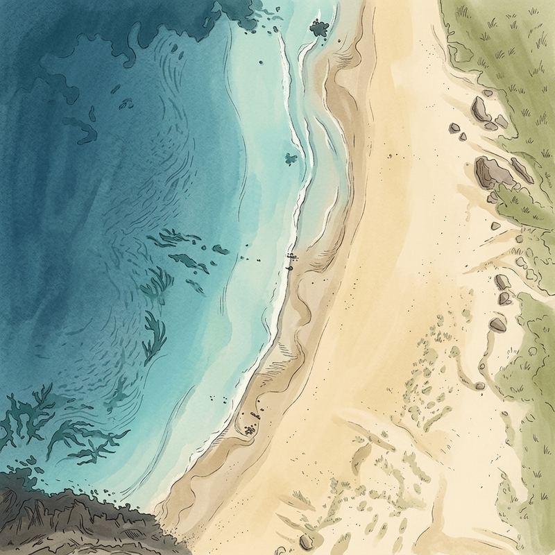 Aerial map of Moonlight Beach
