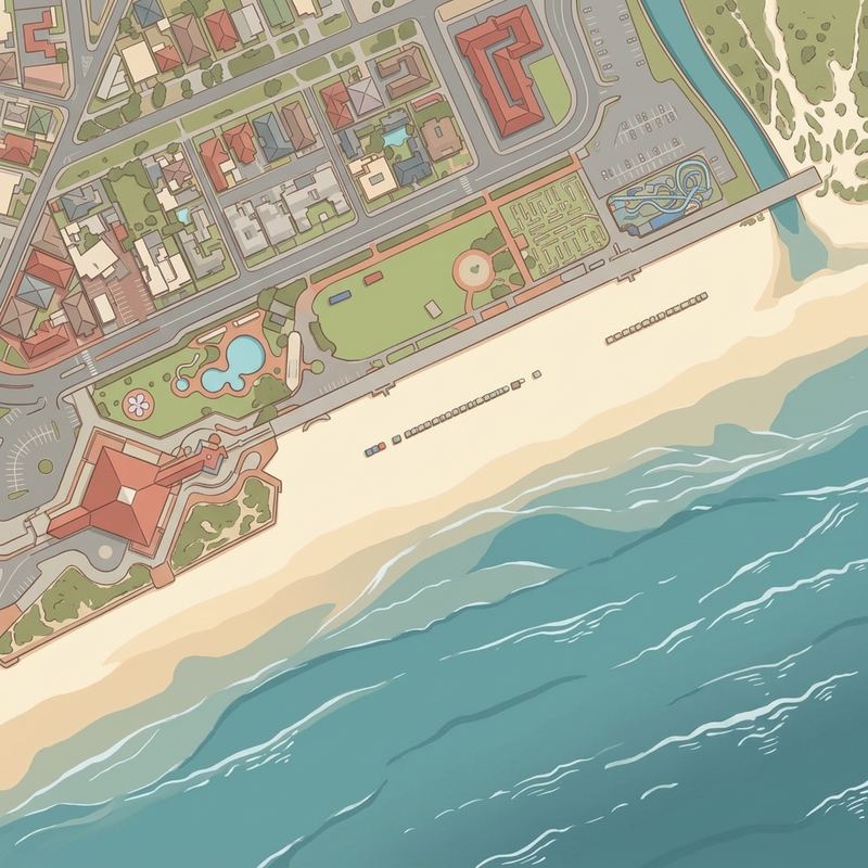 Aerial map of Muizenberg Beach Huts