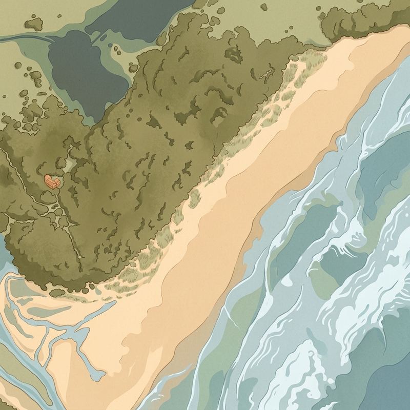 Aerial map of Mzamba Beach